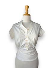 YIGAL AZROUEL NY 1/2 Button Blouse Made in USA size 4