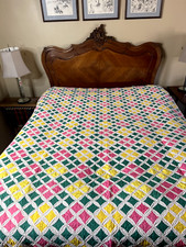 Vintage Cathedral Windows Quilt