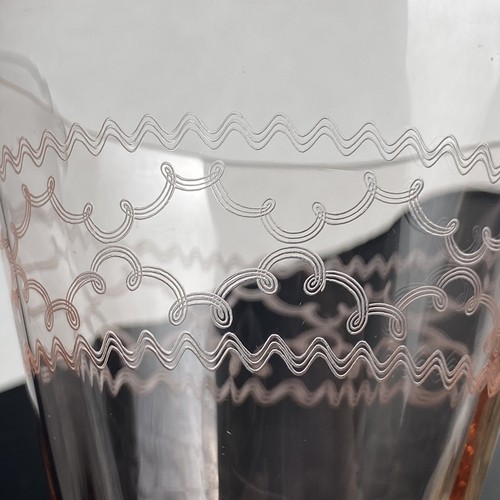 Fostoria Pink Rose Water Goblets 3 Eilene #5082 Elegant Glass 1928-32 Etch No 82 - Picture 21 of 22