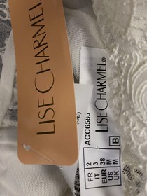 $175 Lise Charmel Women's Beige Splendeur Soie Silk Lace Bra Size M