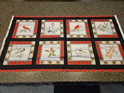 Winter Wonderland Panel 23x42 Sandy Lynam Clough P&B Blocks Birds Holly