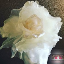 Bridal Fascinator Veil White Rose Flower Kentucky Derby Hat Ascot Couture Hat