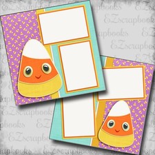 Cute Candy Corn - 2 Premade Scrapbook Pages - EZ Layout 5624