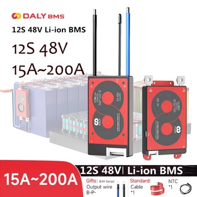 Daly Li-ion battery BMS 12S 48V 15A-200A BMS common port with balance lot