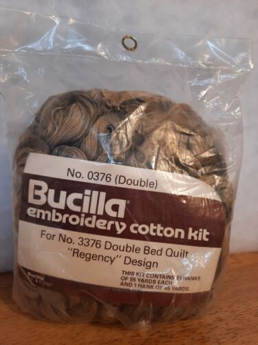 VTG Bucilla Embroidery Cotton Thread Kit 3376 Regency Design Double Bed Quilt