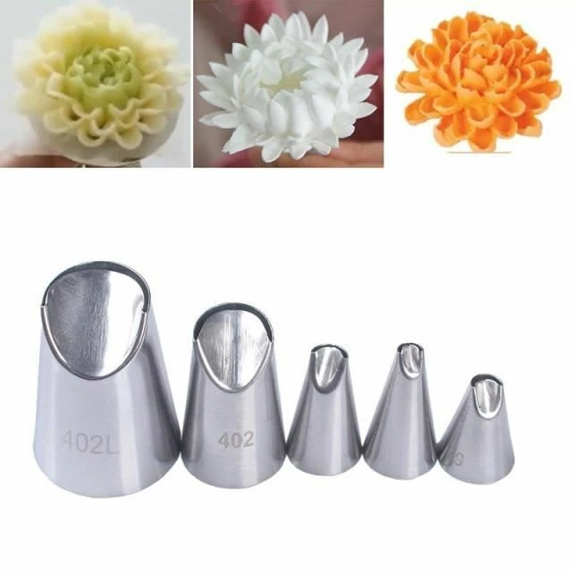Piping Nozzles Tulip Stainless Steel Flower Cream cake Pastry Tips