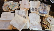 Vintage Crafter's Lot - Include Tri-Chem Items, Cross Stitch Kits, Patterns & ??