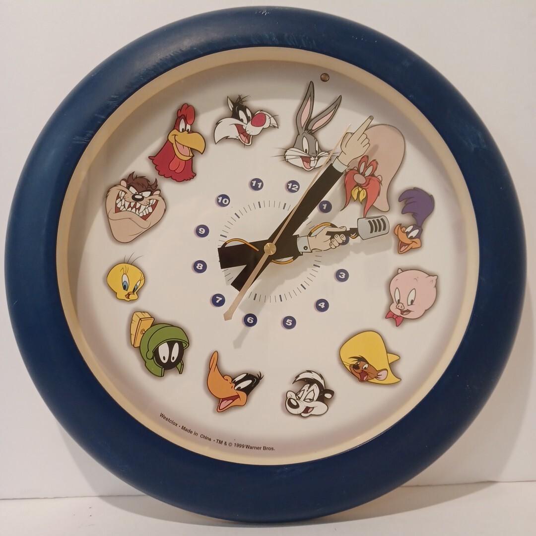 1999 WESTCLOX Warner LOONEY TUNES Character WALL CLOCK Tells Time