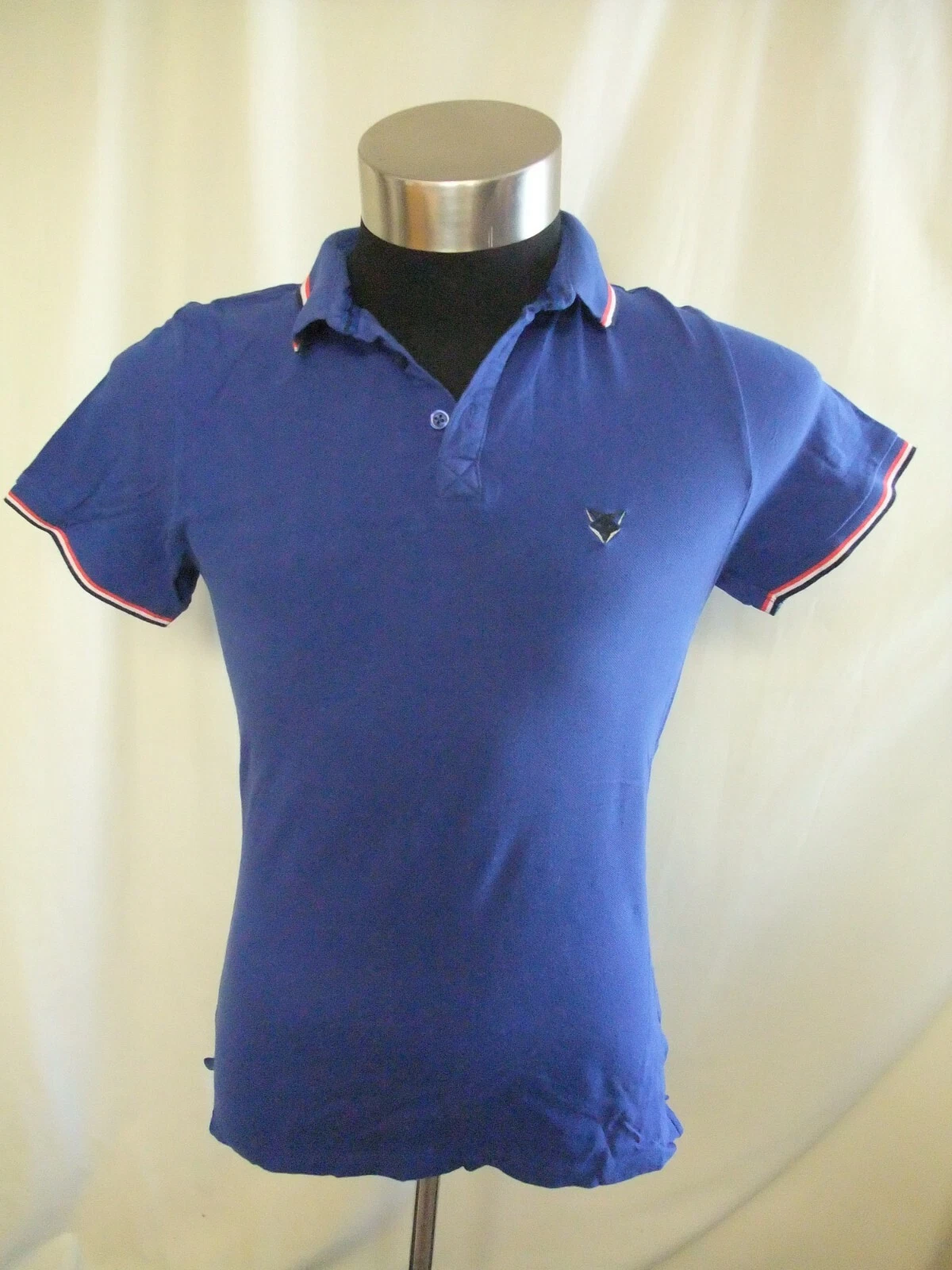 Mens Polo Shirt Peacocks size M royal blue cotton, short sleeve, length 27" 1757