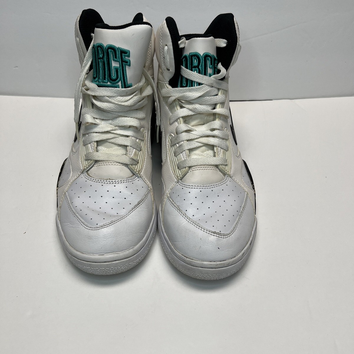 Sz 9 Nike Air Force 180 Mid White Grey Emerald 537330-100 | eBay