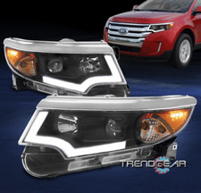 For 2011 2012 2013 2014 Ford Edge Led Tube Projector Headlights Headlamps Black