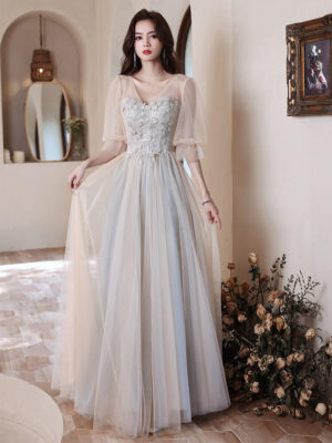 Long Gray Bridesmaid Dress Bridesmaid Dresses Long Midi Size 00