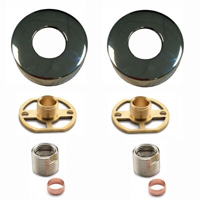 Mischbatteriestange Halterung Set Easy Fix Rund Brausethermostat Gold Messing ENKI P19