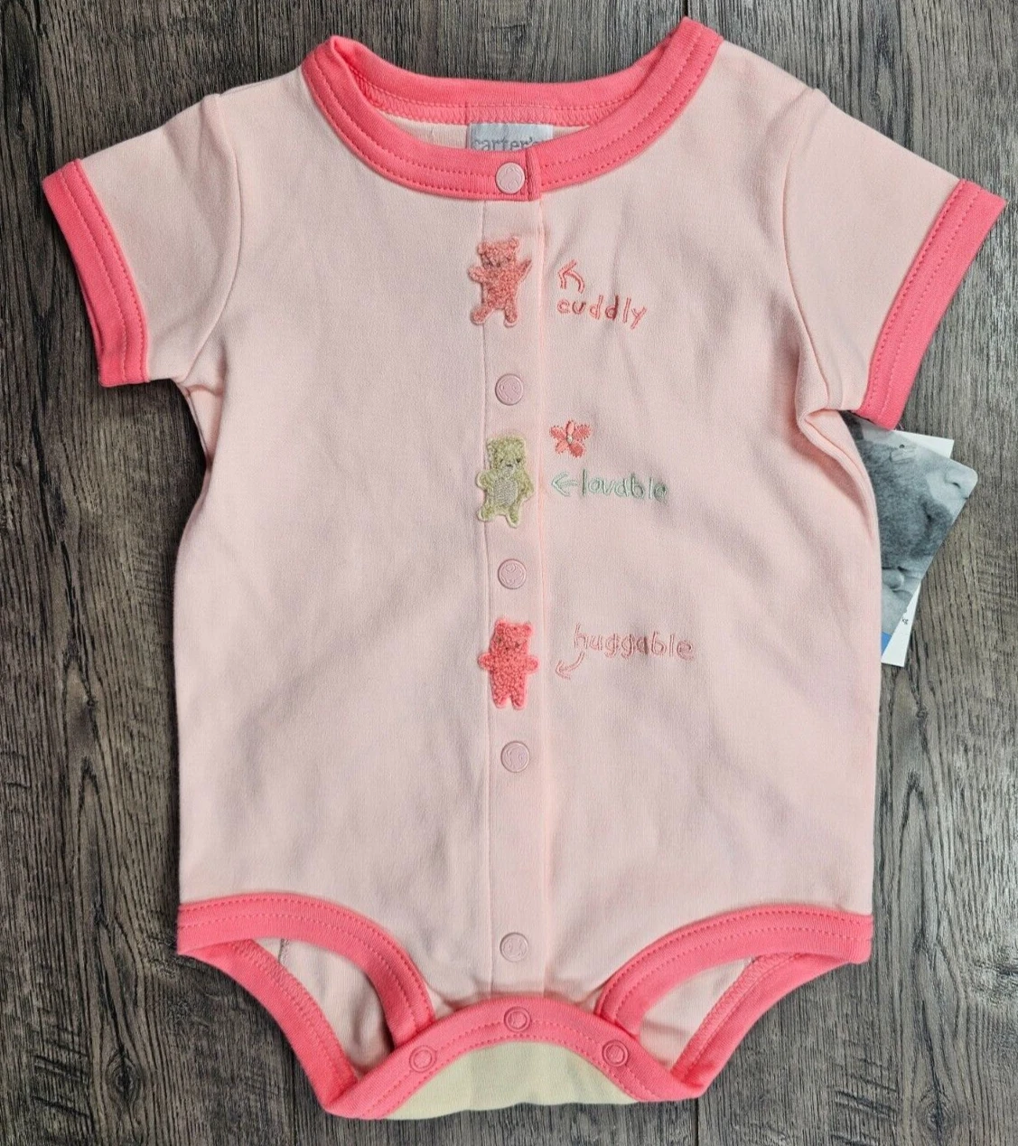 Baby Girl Clothes New Vintage Carter's Classics 3-6 Month All About Bear Romper