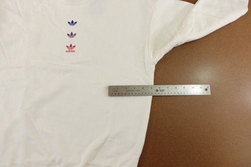 Adidas Originals Womens XS White Trefoil Logo Crew Neck Sweatshirt NWT *Flaw - 第 7/14 張圖片