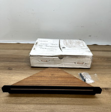 Seachrome 700-7006-TW-MB Corner Shower Shelf, Teak Wood/Matte Black