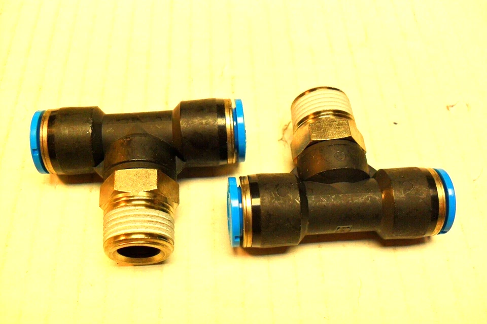 qty 2 - FESTO 153113 PUSH-IN T-FITTING, 10MM, R3/8 - QST-3/8-10 - NEW - Image 4 of 4