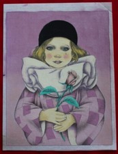 vintage COMPLETED HOBBYTEX Picture of a Girl (293mm wide x 380mm long)
