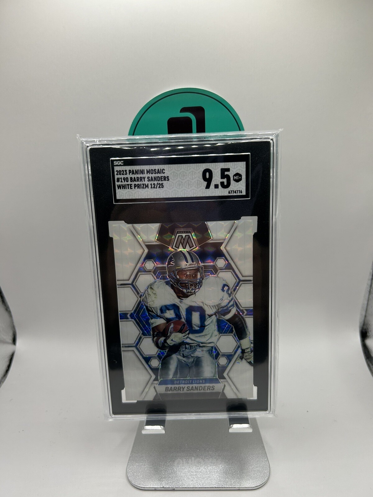 2023 Panini Mosaic - White Mosaic Prizm #190 Barry Sanders /25