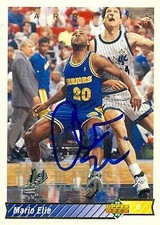 Mario Elie autographed Basketball Card Golden State Warriors 1992 Upper Deck #28