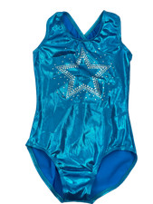 NWOT Balera Gymnastics Star Tank Leotard Turquoise Dance Acro Girls Medium 10-12