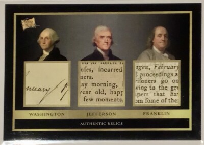 2024 Pieces Of The Past Washington, Jefferson, Franklin Hand Written Relics Rare