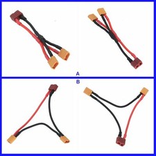 T-plug Deans 1 Female to 2 Male XT30 Series Parallel Harness Wire RC Battery FPV