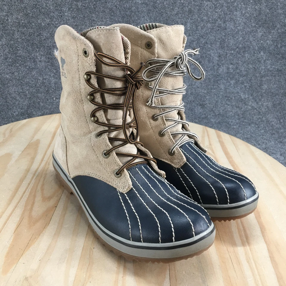 Sorel 靴子 男式 8.5 Tivoli Camp 冬季 雪米色 皮革 系带 中筒 — 第 3/4 张图片