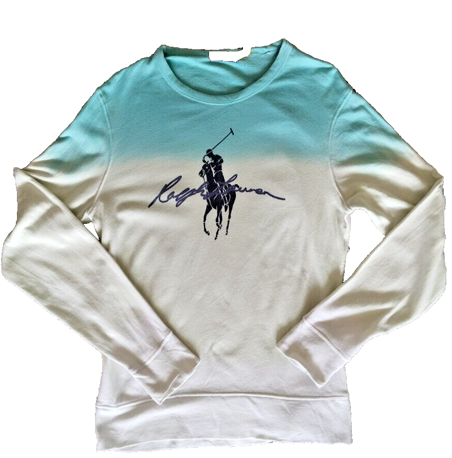 Polo Ralph Lauren Felpa Taglia S P Uomo Big Pony Dip Dyed Spa Terry Girocollo