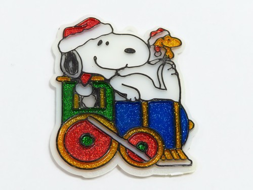 Adorno vintage de cacahuetes Snoopy Woodstock tren Navidad plástico Charlie Brown - Imagen 3 de 12