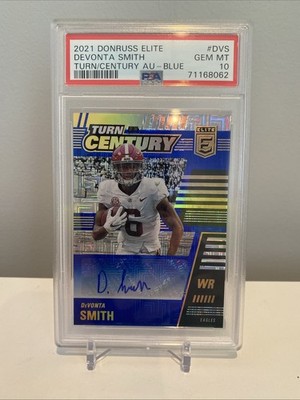 2021 Panini Donruss Elite Devonta Smith Rookie Auto Blue Jersey Match #6/10!!