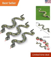 3PCS Inflatable Fake Snake, 39 inch Inflatable Animals Blow Up Pool Snake Flo...