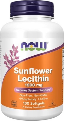 NOW FOODS Sunflower Lecithin 1200 mg Soy-Free Non-GMO 100 Softgels