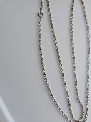 Mid Century Danecraft Sterling Silver 925 Rope 2mm Chain Necklace 24 inches - Picture 4 of 6