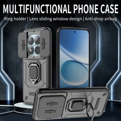 For XiaoMi RedMi Note 15 Pro+ 5G, Hybrid Armor Slide Camera Cover Magnetic Case