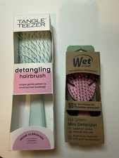 NIB Mint Green Tangle Teezer Ultimate Detangling Hairbrush  Mini Pink Wetbrush
