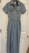 Levi's Standard Fit Lightweight Faded Denim Short Sleeve Jumpsuit NWT Size XS