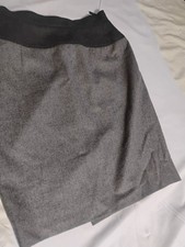 Vintage Valentino Boutique Women  s Skirt, Sz 12, Black Grey Wool Italy