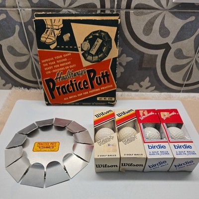 Vintage Lot 12 Golf  Balls New Wilson Spalding + Healthways Practice Putt Cup