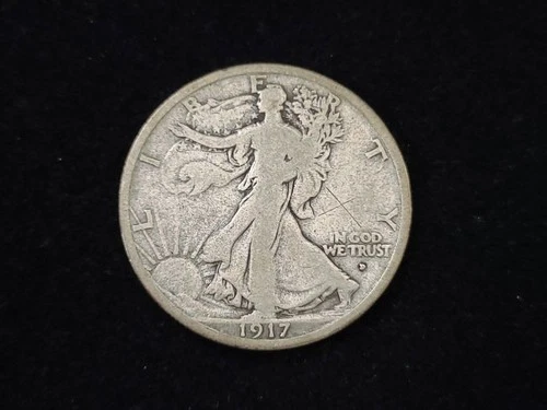 1917-D Obverse Walking Liberty Silver Half Dollar Good+ 10310