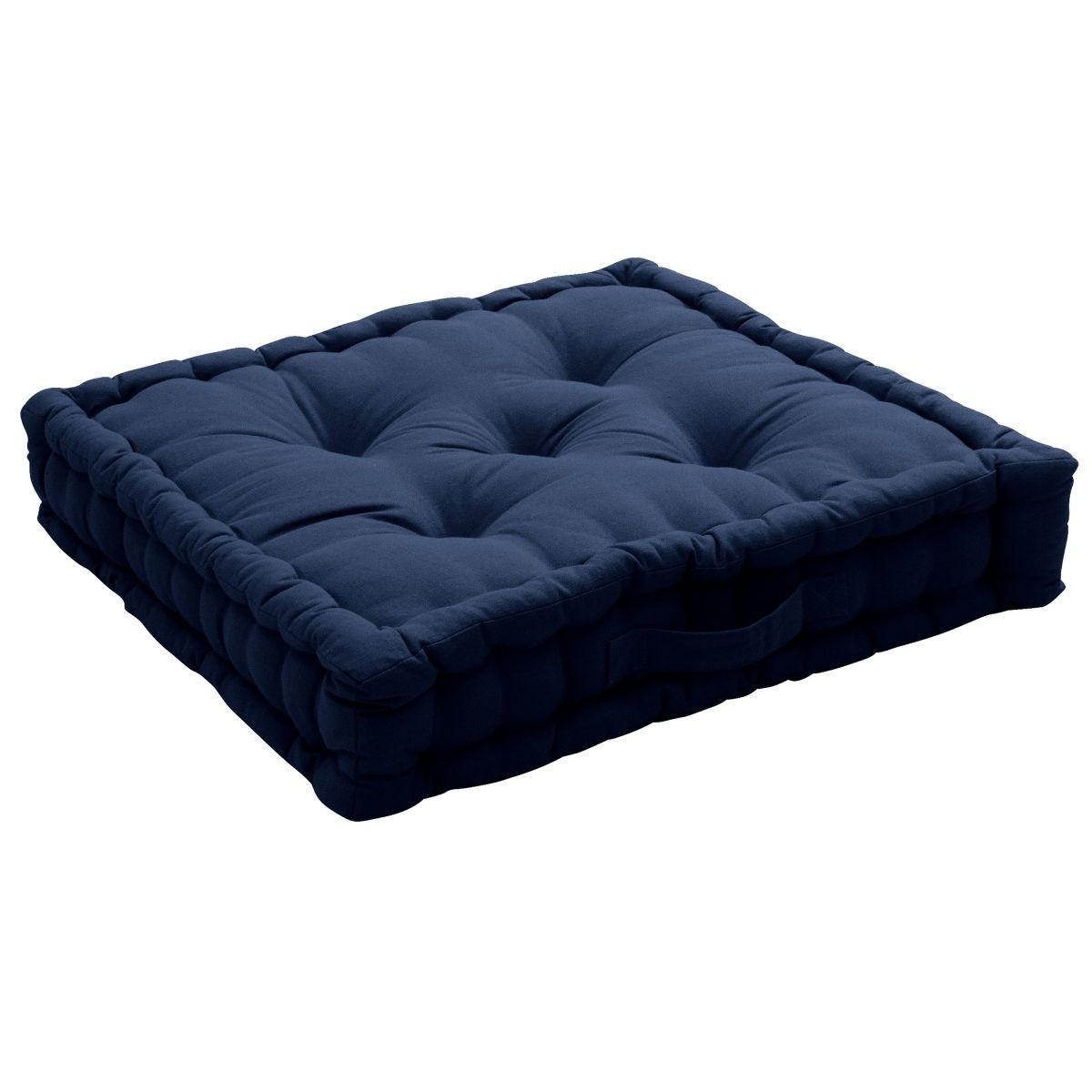 Coussin de sol Panama bleu marine 50x50 cm | Soulage le dos lors des assises prolongées