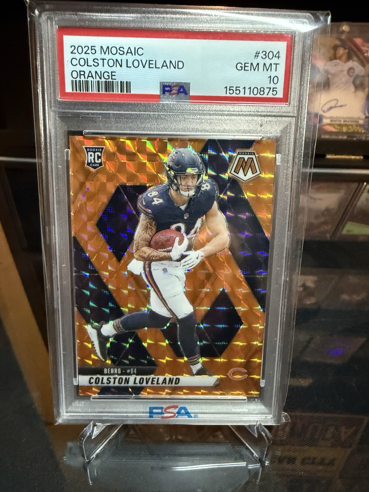 Panini 2025 Mosaic Colston Loveland Bears Orange #304 RC /199 PSA 10