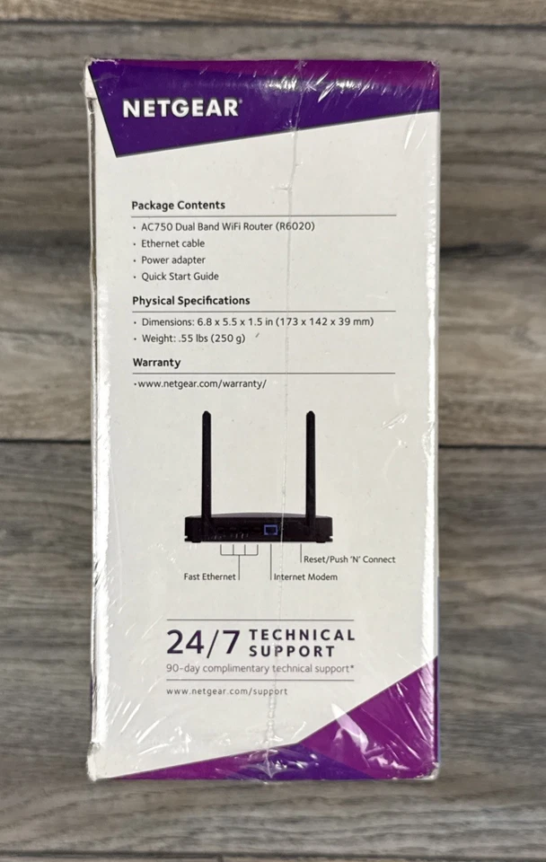 NETGEAR AC750 Dual Band WiFi Router R6020 Speeds Up To 300+450 Mbps SEALED READ - Image 3 of 4