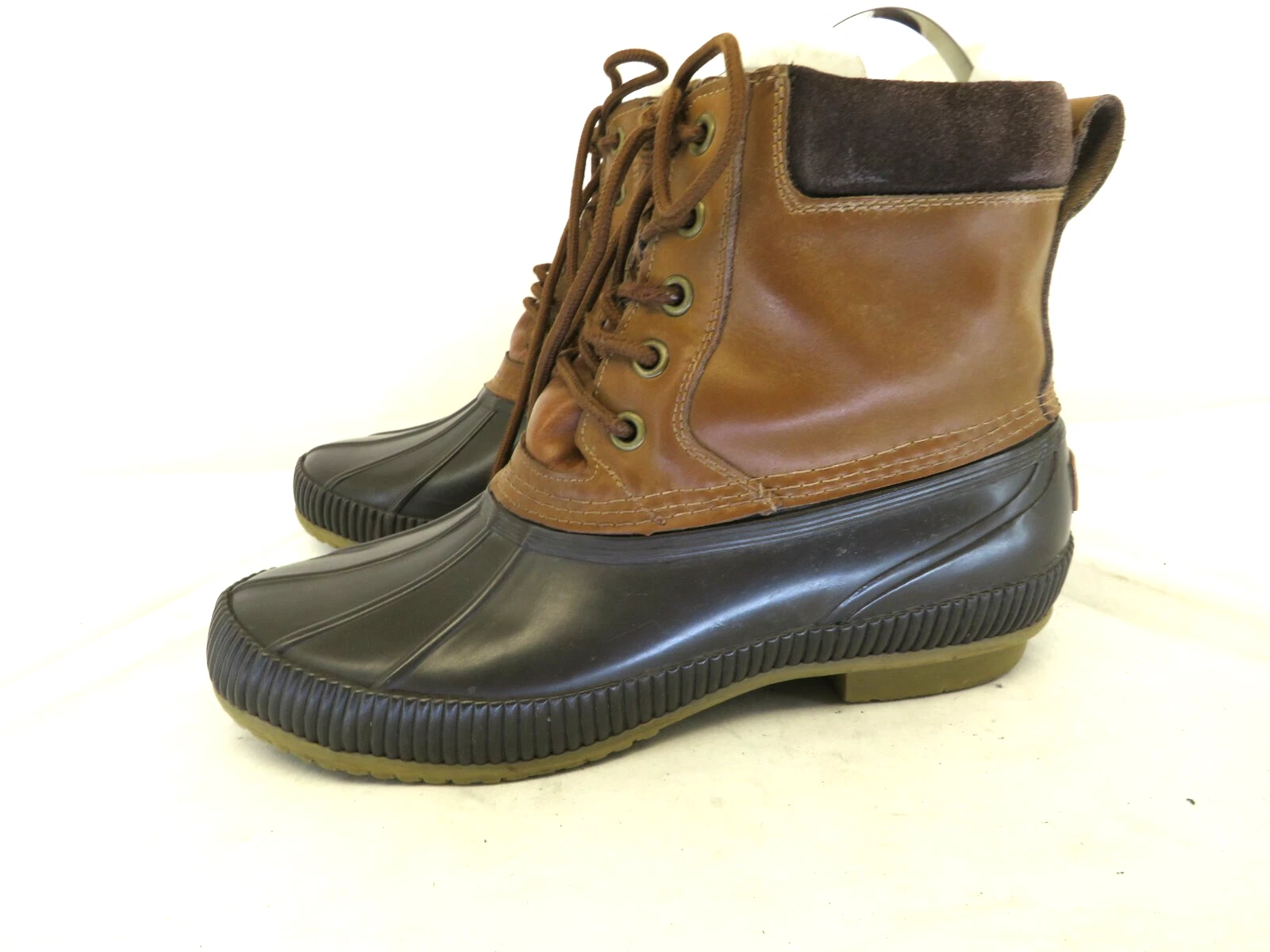 TOMMY HILFIGER Womens Size 8 M Brown Leather Lace Up Ankle Fashion Snow Boots