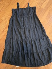 Eileen Fisher Silk Habutai Black Sundress 1X