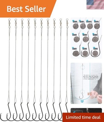 Circle Hooks Rigs Saltwater Steel Leader Wire, 25pcs Heavy Duty Circle Hook w...