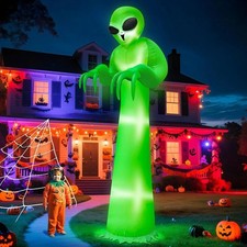 12 FT Scary Halloween Inflatable Alien Built-in LEDs Outdoor Decoration