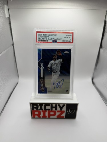 2020 Topps Chrome Luis Robert Blue Wave Refractor Rookie Auto /150 RA-LR PSA 10