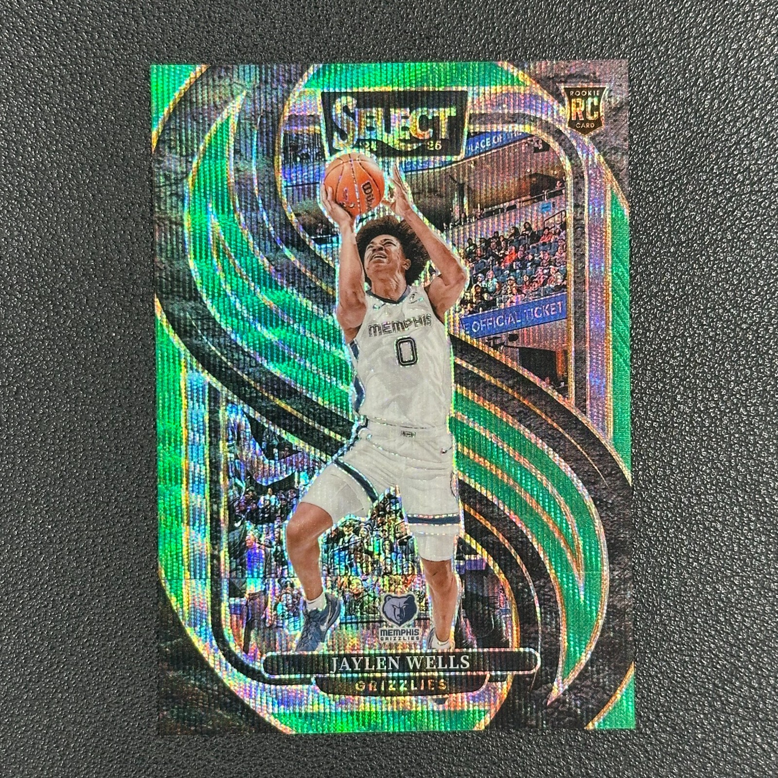 2024 Panini Select Jaylen Wells Premier Level Green Wave Prizms /50#Z