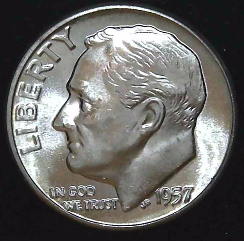 1957-P 10C Roosevelt Dime BU 90% Silver 26owt0228-2